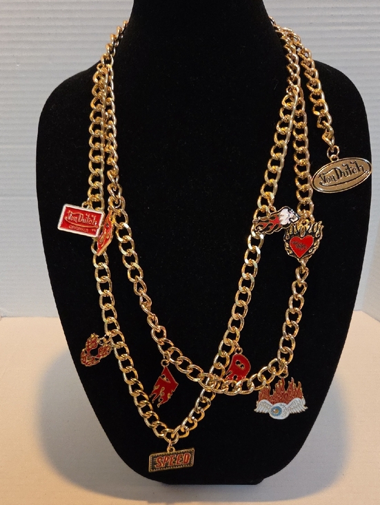 Von Dutch Accessories - Von Dutch Gold-Tone Multi-Charm Chain Belt